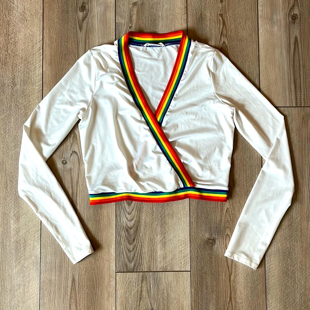 Cropped rainbow top
